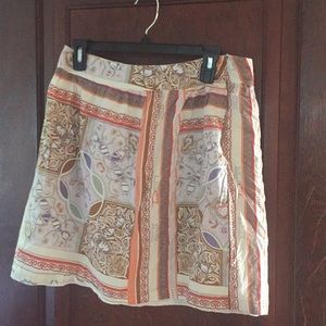 Geometric print dress skirt with side zipper